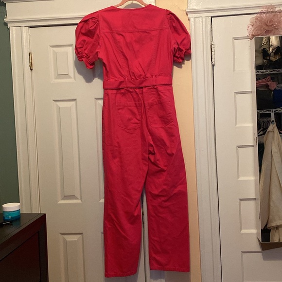 Puff Sleeve V-Neck Jumpsuit - Picture 3 of 3